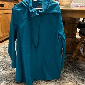 St. John's Bay Women's Teal Rain Jacket
